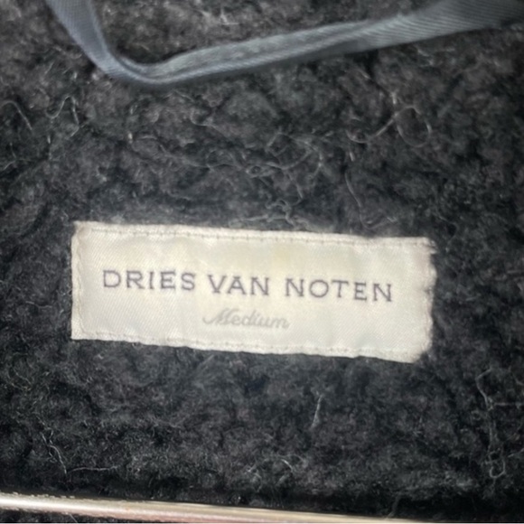 Dries Van Noten Black‎ Corduroy Shearling Moto Jacket - Picture 3 of 6